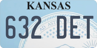 KS license plate 632DET