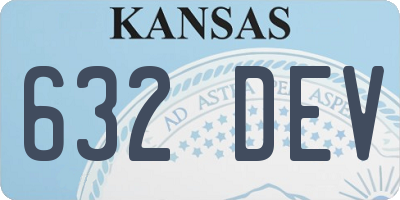 KS license plate 632DEV
