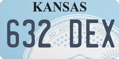 KS license plate 632DEX