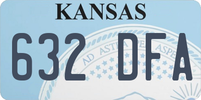 KS license plate 632DFA
