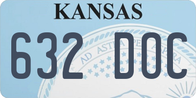 KS license plate 632DOC
