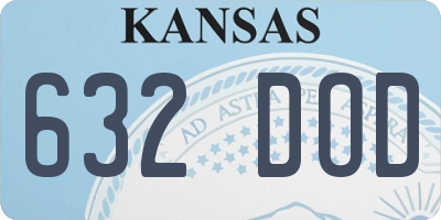KS license plate 632DOD