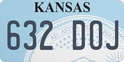 KS license plate 632DOJ