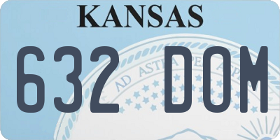 KS license plate 632DOM