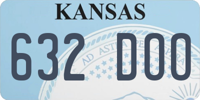 KS license plate 632DOO