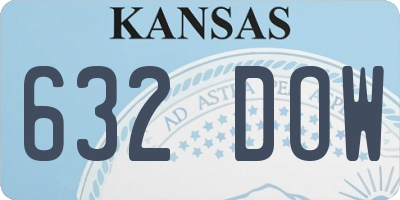KS license plate 632DOW