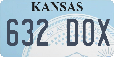 KS license plate 632DOX