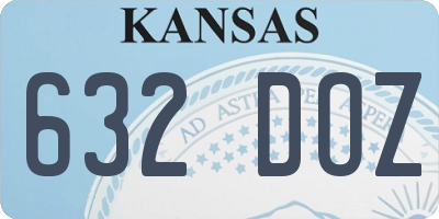 KS license plate 632DOZ