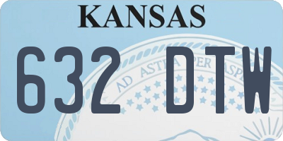 KS license plate 632DTW
