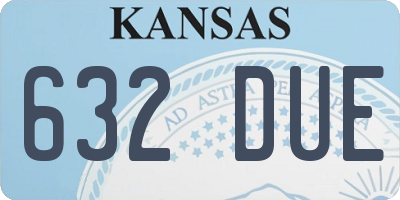 KS license plate 632DUE