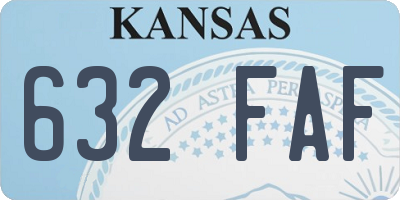 KS license plate 632FAF