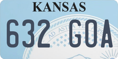 KS license plate 632GOA
