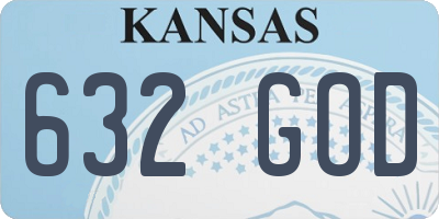 KS license plate 632GOD