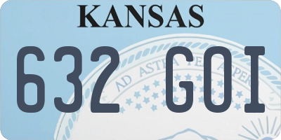 KS license plate 632GOI