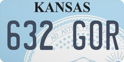 KS license plate 632GOR