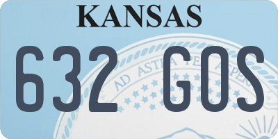 KS license plate 632GOS