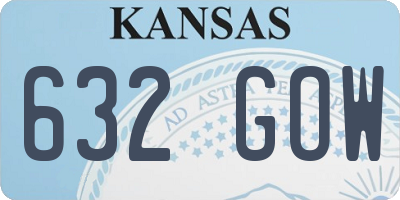 KS license plate 632GOW