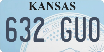 KS license plate 632GUO