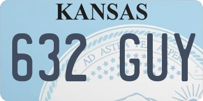 KS license plate 632GUY