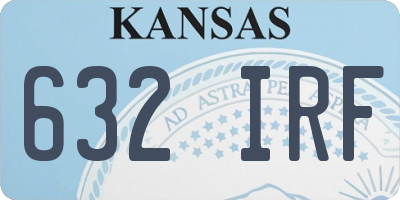 KS license plate 632IRF