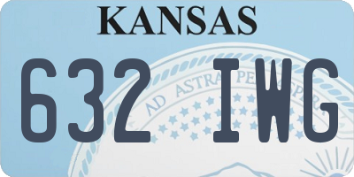 KS license plate 632IWG
