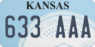 KS license plate 633AAA