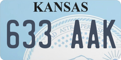 KS license plate 633AAK