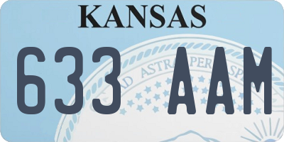 KS license plate 633AAM