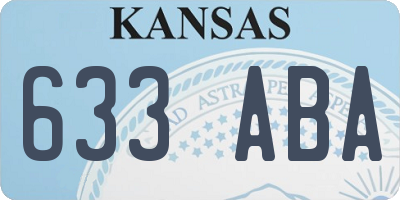KS license plate 633ABA