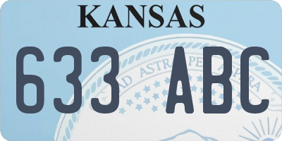 KS license plate 633ABC
