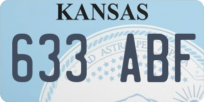 KS license plate 633ABF