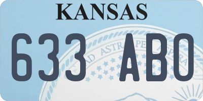 KS license plate 633ABO