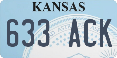KS license plate 633ACK
