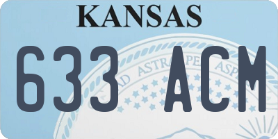 KS license plate 633ACM