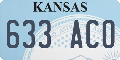 KS license plate 633ACO