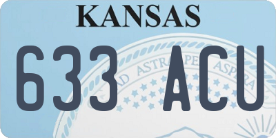 KS license plate 633ACU