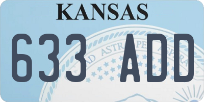 KS license plate 633ADD