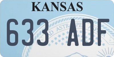 KS license plate 633ADF