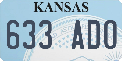 KS license plate 633ADO