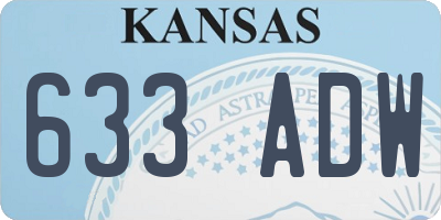 KS license plate 633ADW