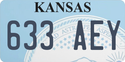 KS license plate 633AEY