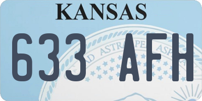 KS license plate 633AFH