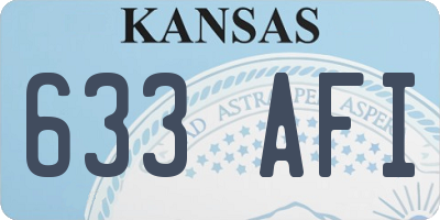 KS license plate 633AFI