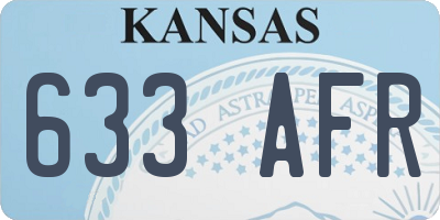 KS license plate 633AFR