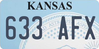 KS license plate 633AFX