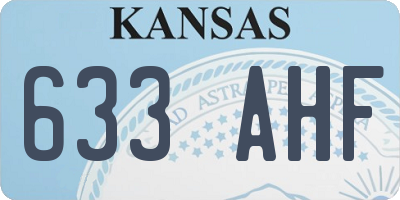 KS license plate 633AHF
