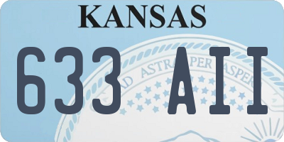 KS license plate 633AII