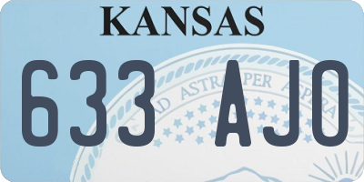 KS license plate 633AJO