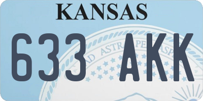KS license plate 633AKK