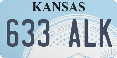 KS license plate 633ALK